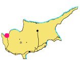 Kaart met bestemmingCyprus